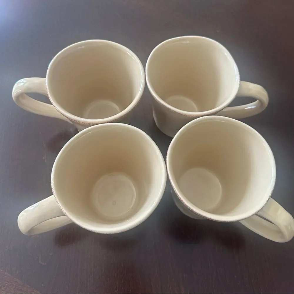 Pier 1 Tan Elemental Mugs Set of 4